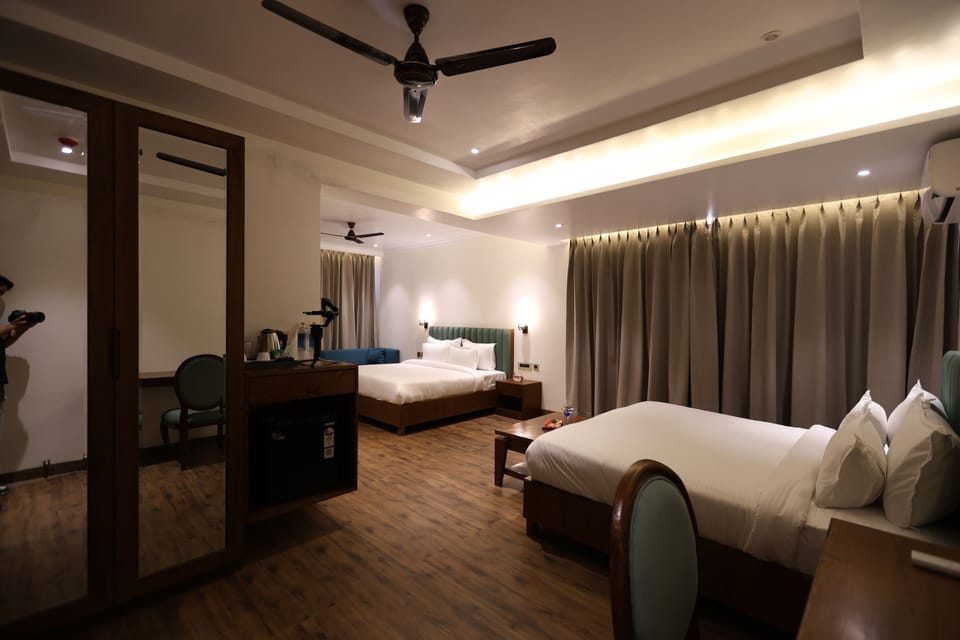 Family Room, Balcony, Hill View | Premium bedding, minibar, desk, laptop workspace