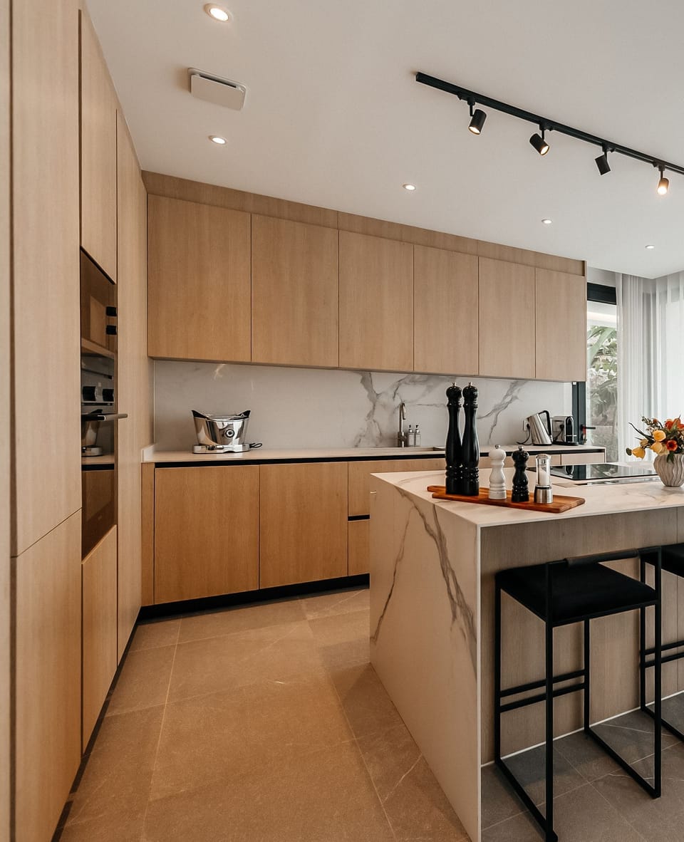 Full-size fridge, microwave, oven, stovetop