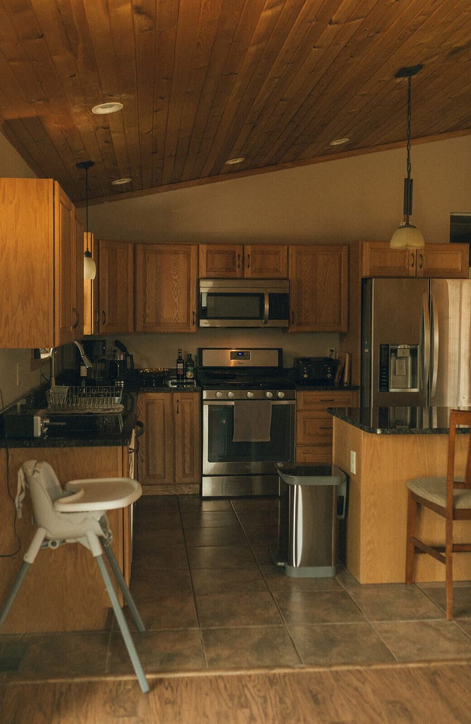 Kitchen with high chair