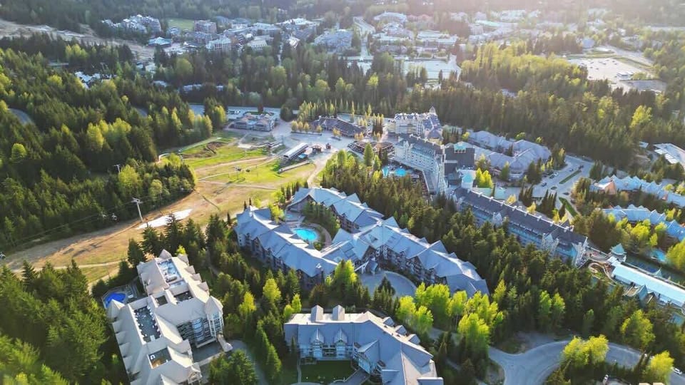 Aerial shot of the complex 