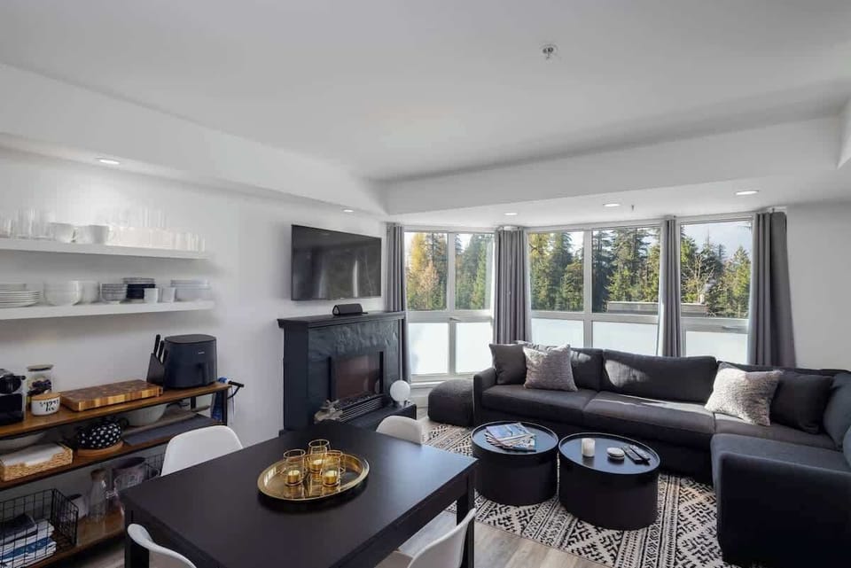 Living room and kitchenette