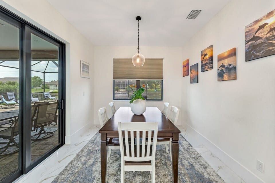 Dining Area | Table Seating for Six | Patio Access