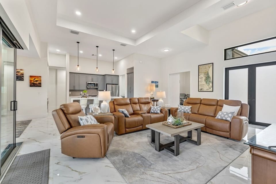 Living Room | Sectional Sofa | Open Kitchen Layout
