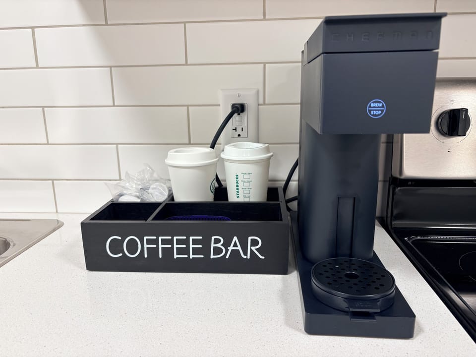 Enjoy a fresh morning coffee.