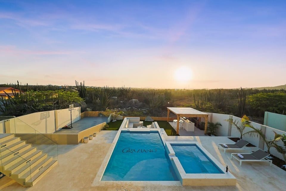 Spend your days by the private pool and your evenings watching the sunset from this beautifully designed outdoor retreat.