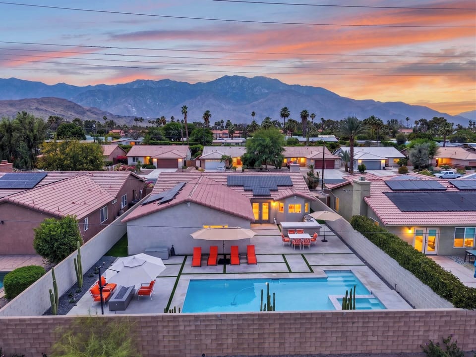 Aerial views of the property.