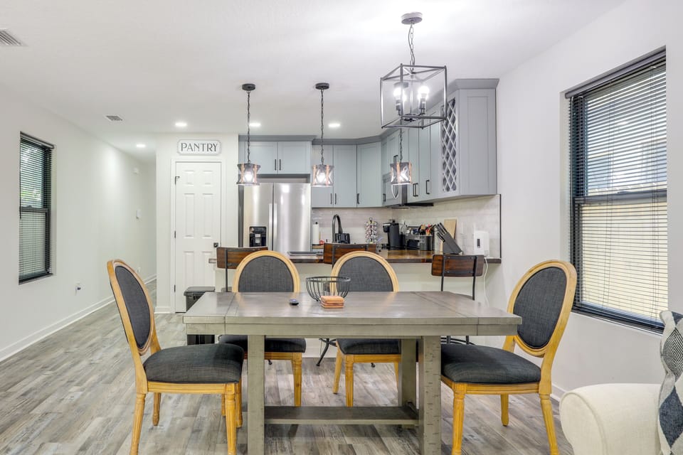 Dining & Kitchen Area | Open Interior | 2-Story Home