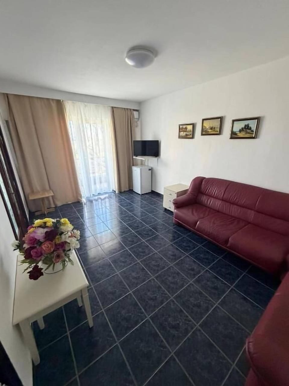 Apartment, Balcony, Sea View | Living area | 40-cm TV with cable channels