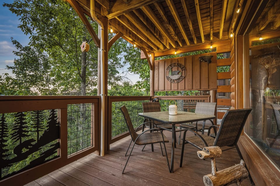 Outdoor dining area perfect for cookouts