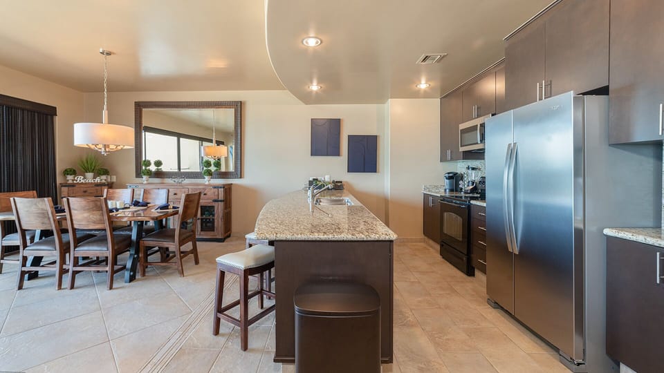 The spacious kitchen.