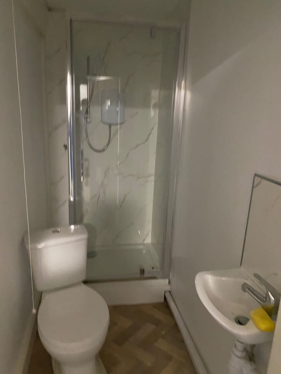 Separate tub and shower, deep soaking tub