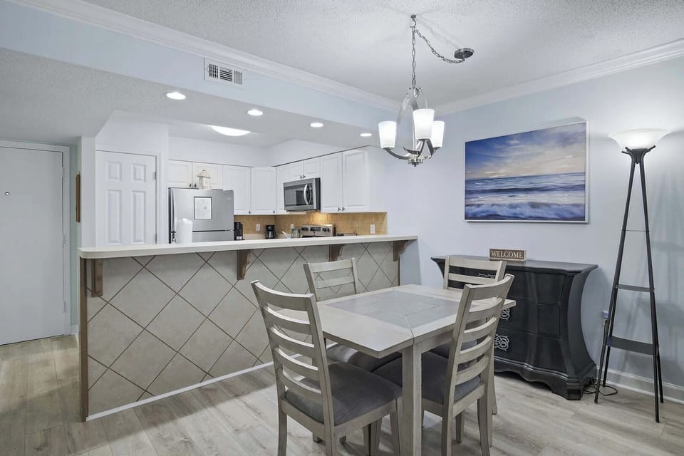 Dining table with seating for four