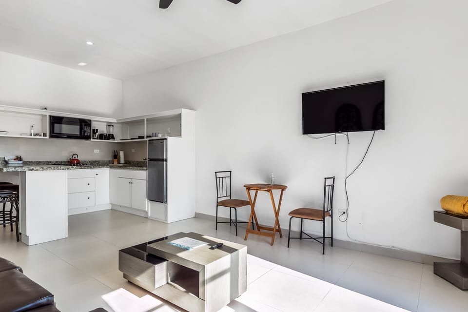 Apartment, 1 Queen Bed with Sofa bed, Partial Ocean View (Jr Suite 3 - Playa Arcangel) | Living area