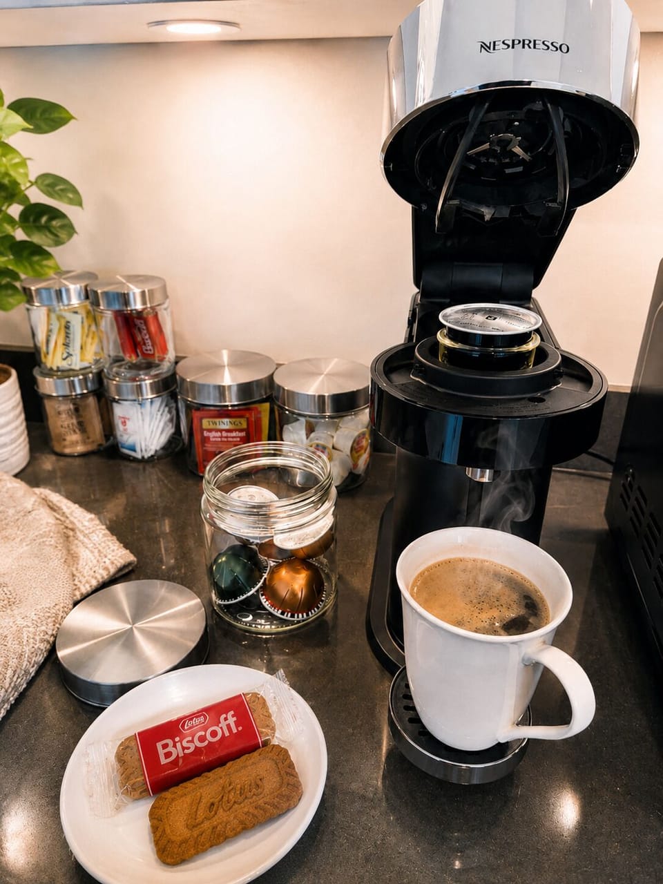 Coffee and tea bar.