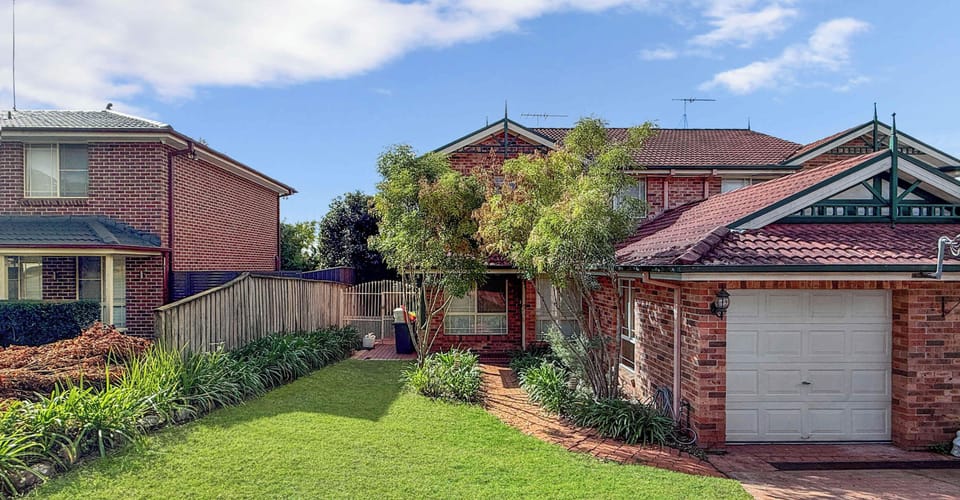 Spacious backyard with lawn