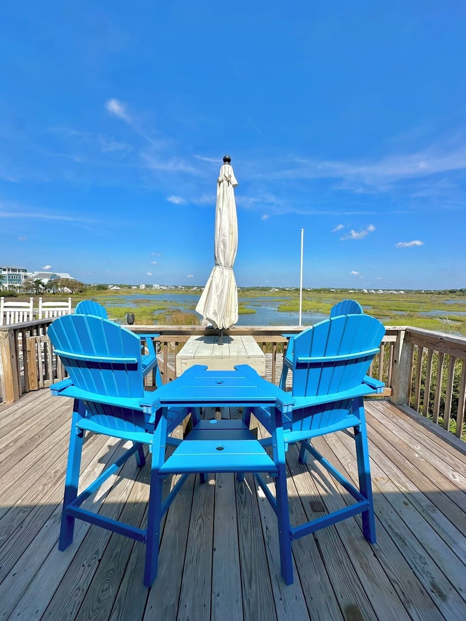 Daytime view of intercoastal from back deck. 