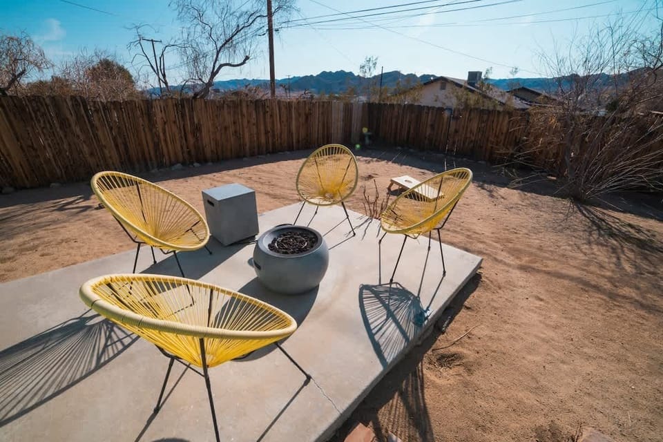 Relax with morning coffee or end the night with a drink around the fire pit