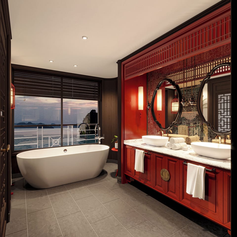 Senior Suite, Balcony | Bathroom | Separate tub and shower, hair dryer, slippers, towels