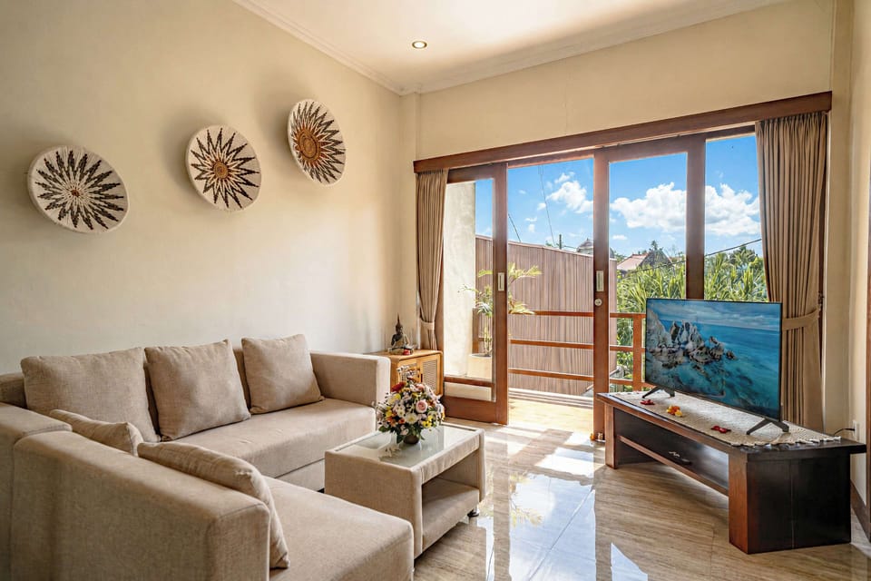 Villa, 2 Bedrooms, Private Pool, Pool View | Living area | 43-inch Smart TV with digital channels