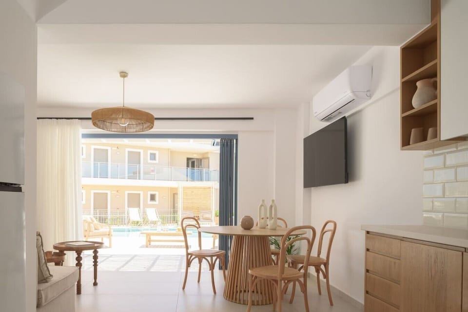 The modern decor of the living room makes the room feel stylish and welcoming.