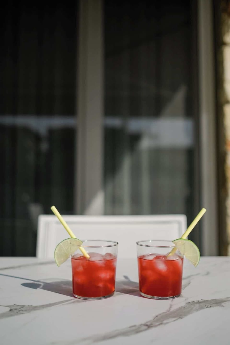 Enjoy relaxing drinks by the patio in the evening atmosphere