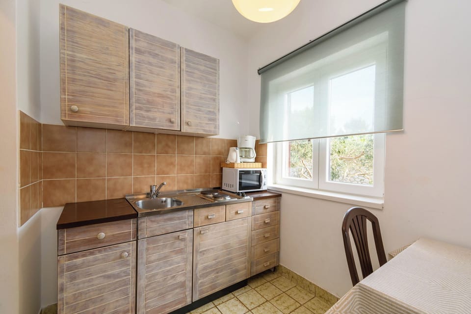 Apartment (A1) | Private kitchen | Fridge, microwave, stovetop, espresso maker