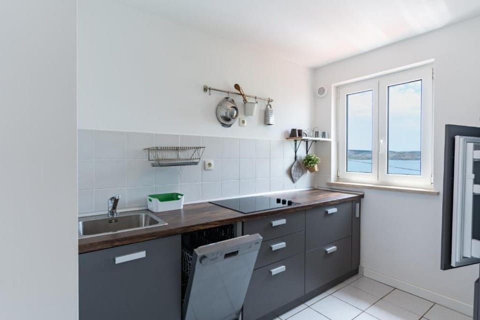 Apartment (A1) | Private kitchen | Fridge, microwave, stovetop, dishwasher