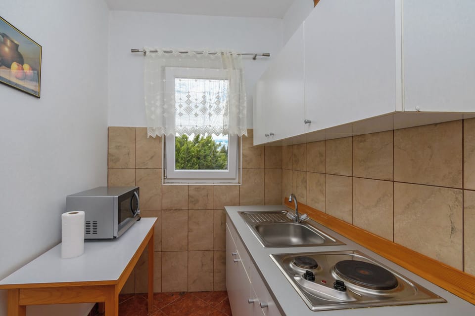 Apartment (A1) | Private kitchen | Fridge, microwave, stovetop, espresso maker
