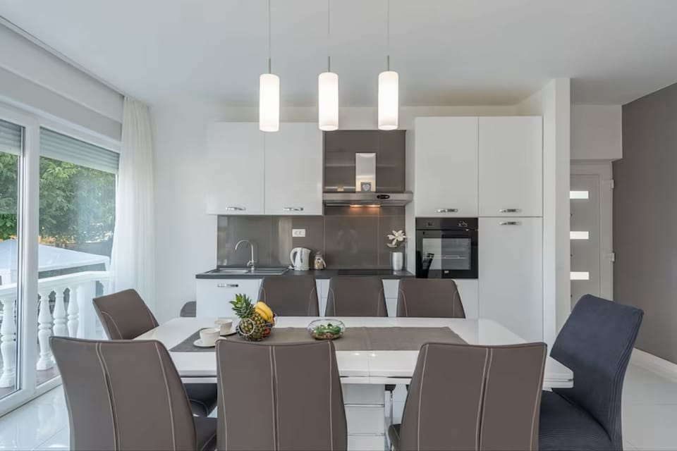 Villa | Private kitchen | Espresso maker, coffee/tea maker, fridge, microwave