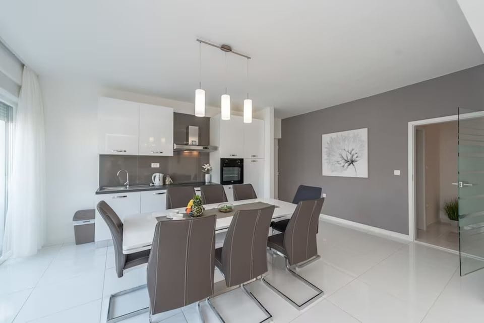 Villa | Private kitchen | Fridge, microwave, oven, stovetop