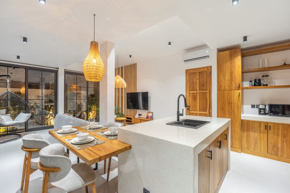 Luxury Villa, Pool View | Private kitchen | Coffee/tea maker, toaster, blender, eco-friendly cleaning products