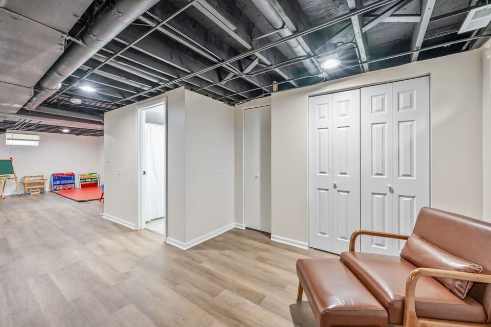 Our finished basement space adds a second living area.
