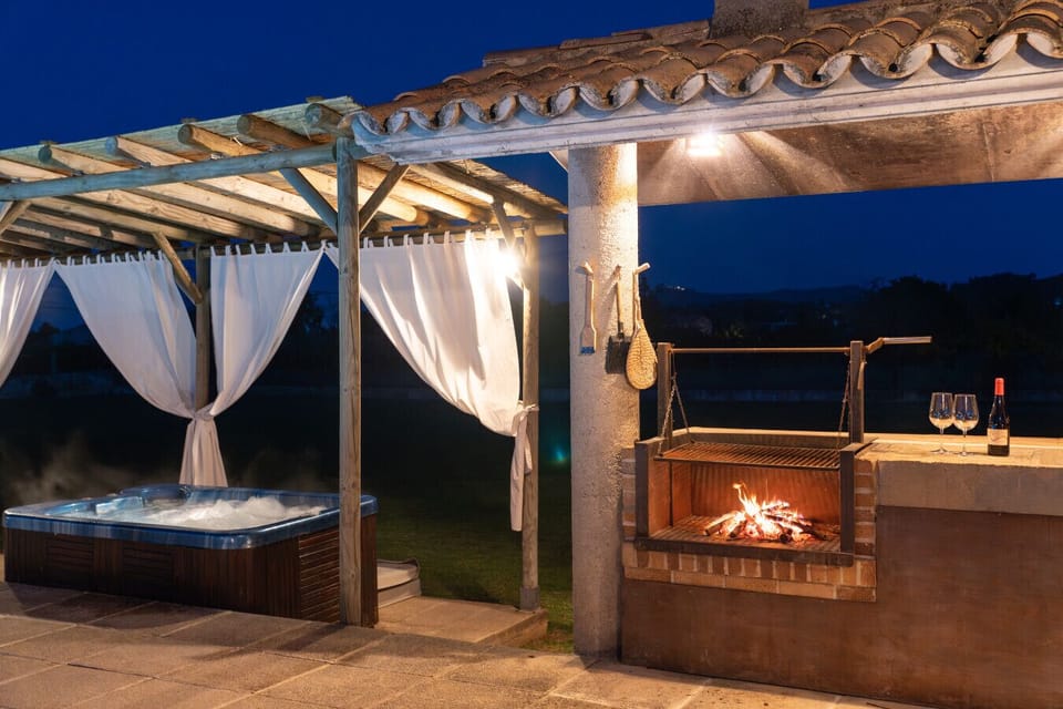 hot tub and barbecue