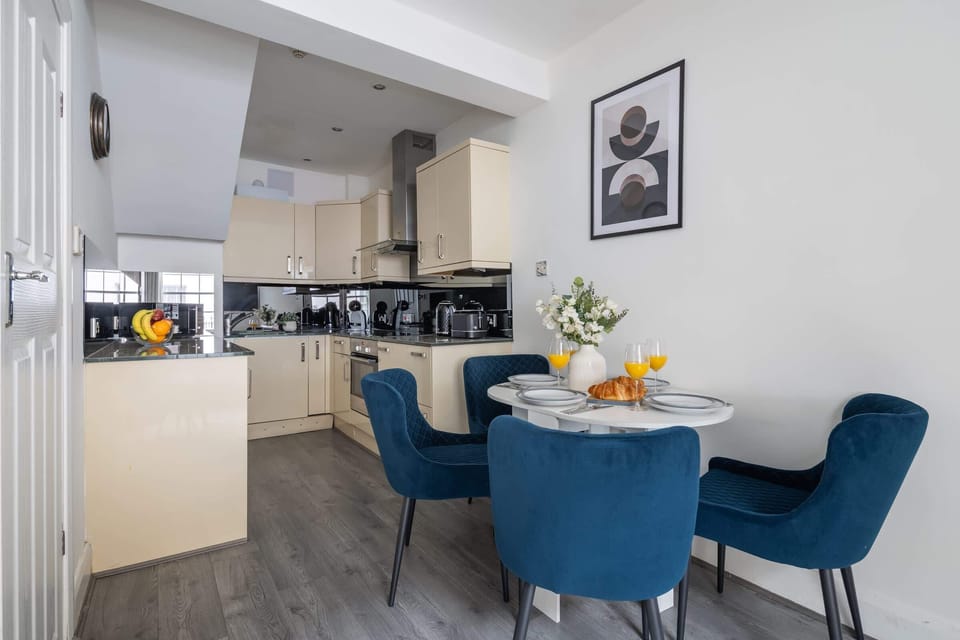 The open-plan living, kitchen and dining area