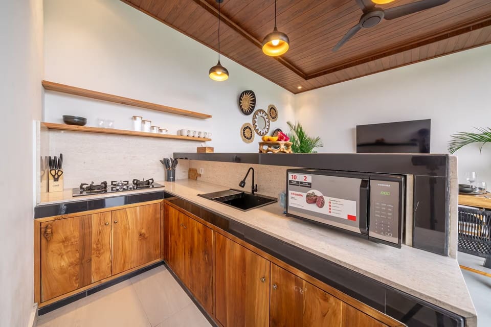 Family Villa, 4 Bedrooms, Private Pool | Private kitchen | Spices, eco-friendly cleaning products, paper towels, kitchen islands