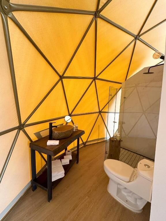 Deluxe Bungalow, Lagoon View | Bathroom | Shower, free toiletries, towels, soap