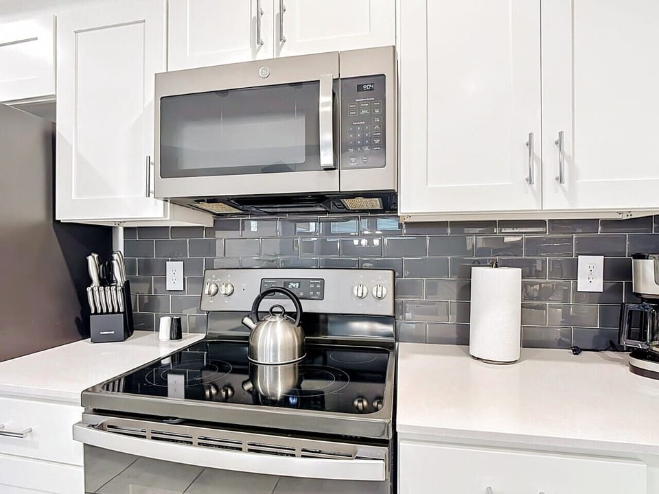 Modern kitchen with sleek backsplash