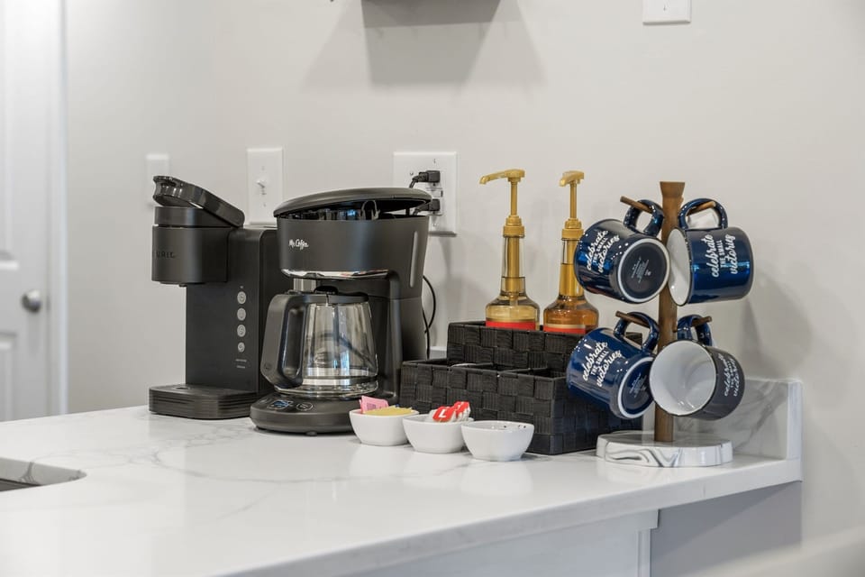 Stocked coffee station to get your morning started