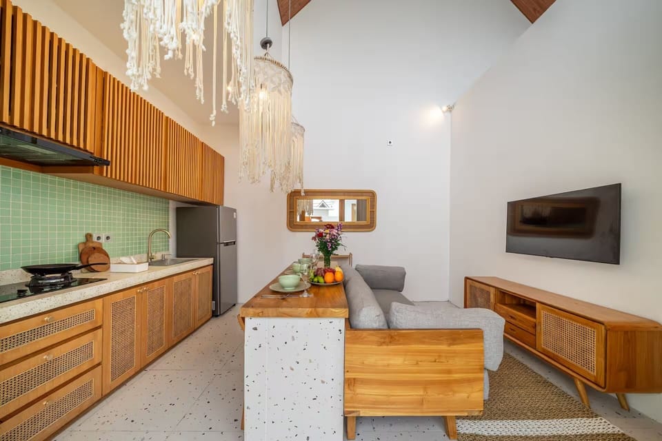 Deluxe Villa, 2 Bedrooms, Private Pool | Private kitchen | Spices, eco-friendly cleaning products, paper towels, kitchen islands