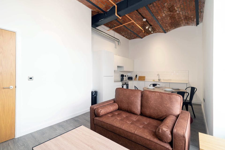 Open plan living space with kitchen