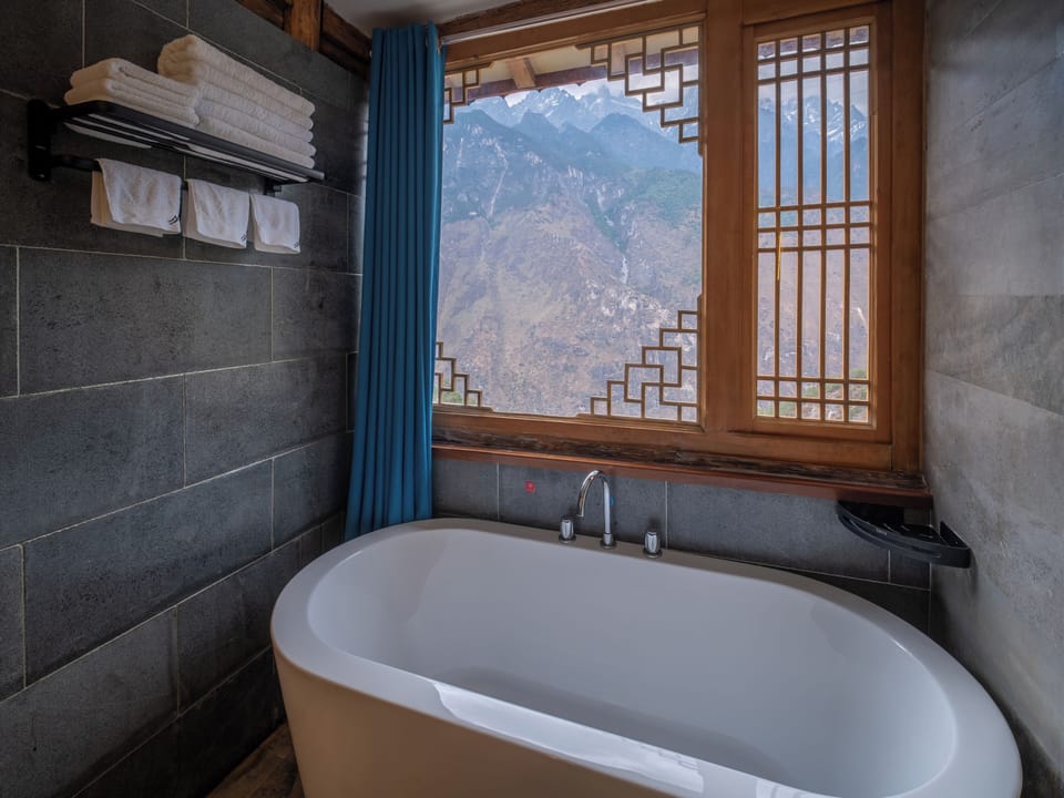 Premier House, Balcony | Bathroom | Designer toiletries, hair dryer, bathrobes, towels
