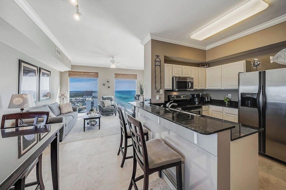 Kitchen and view