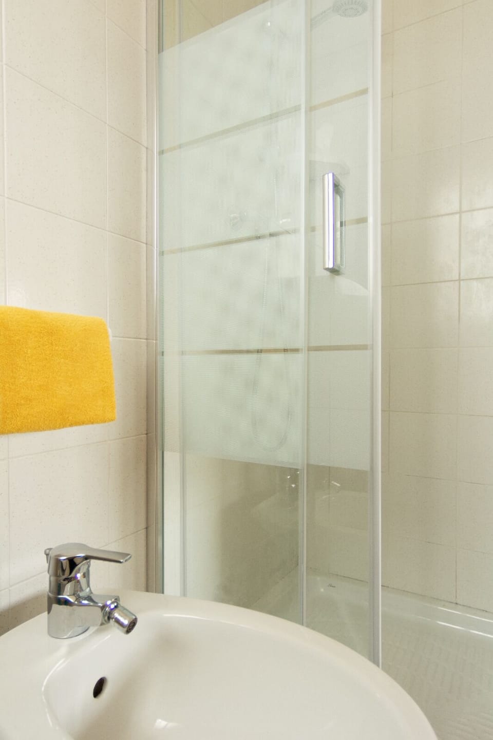 Hair dryer, bidet, towels, soap