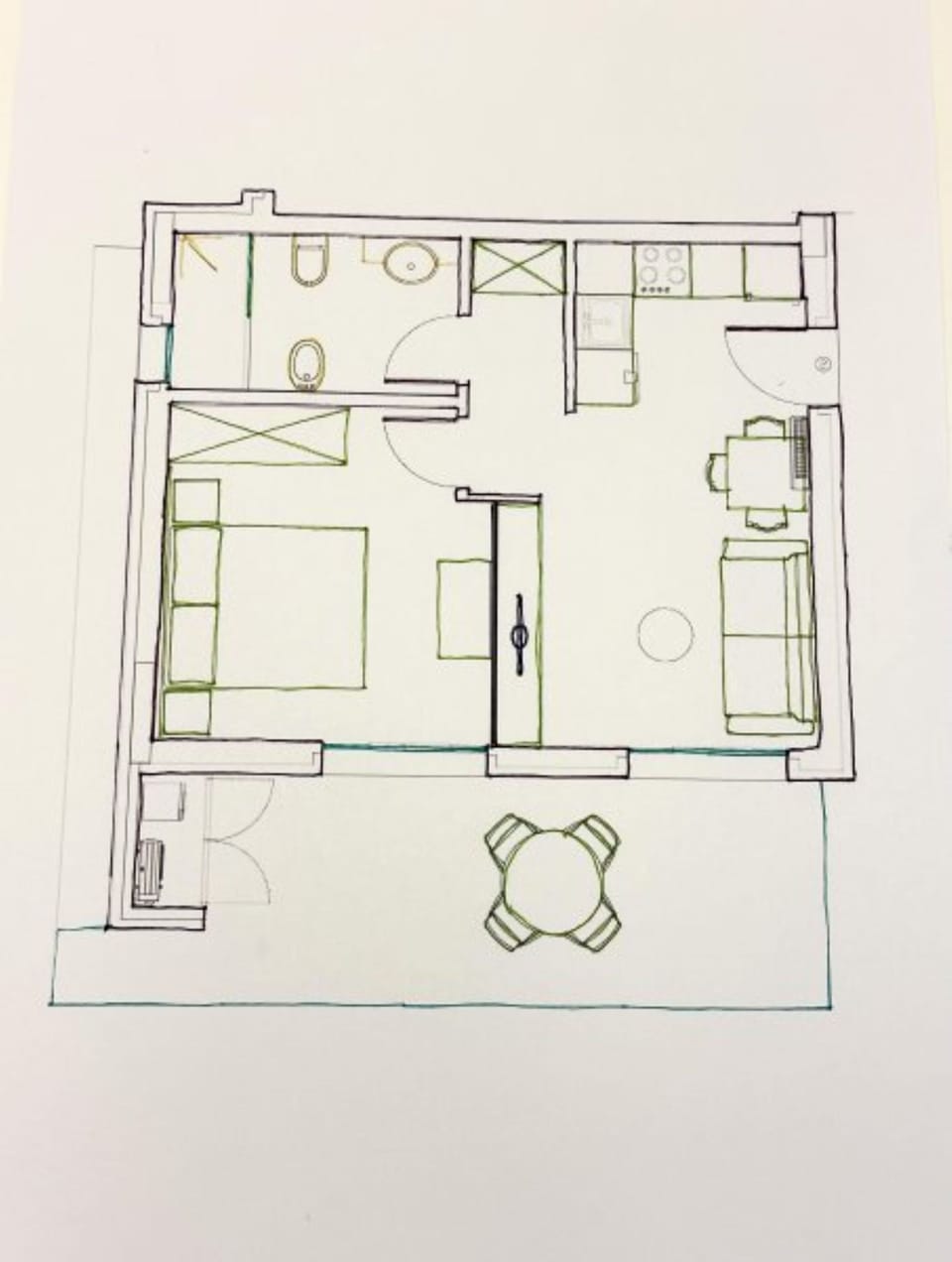 Apartment, 1 Bedroom, Balcony, Garden View | Floor plan