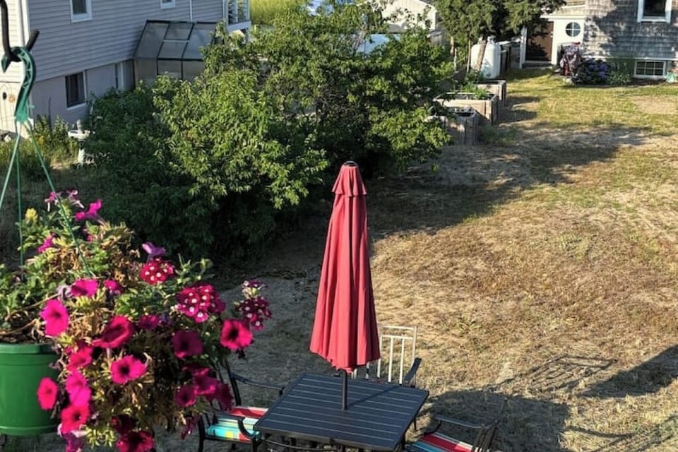 Outside dining area overlooking Plum Island basin