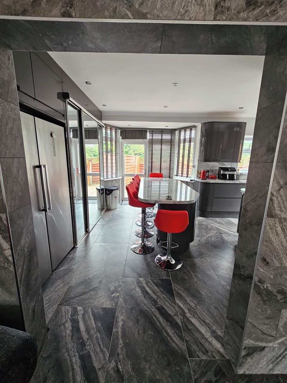 Kitchen with underfloor heating.