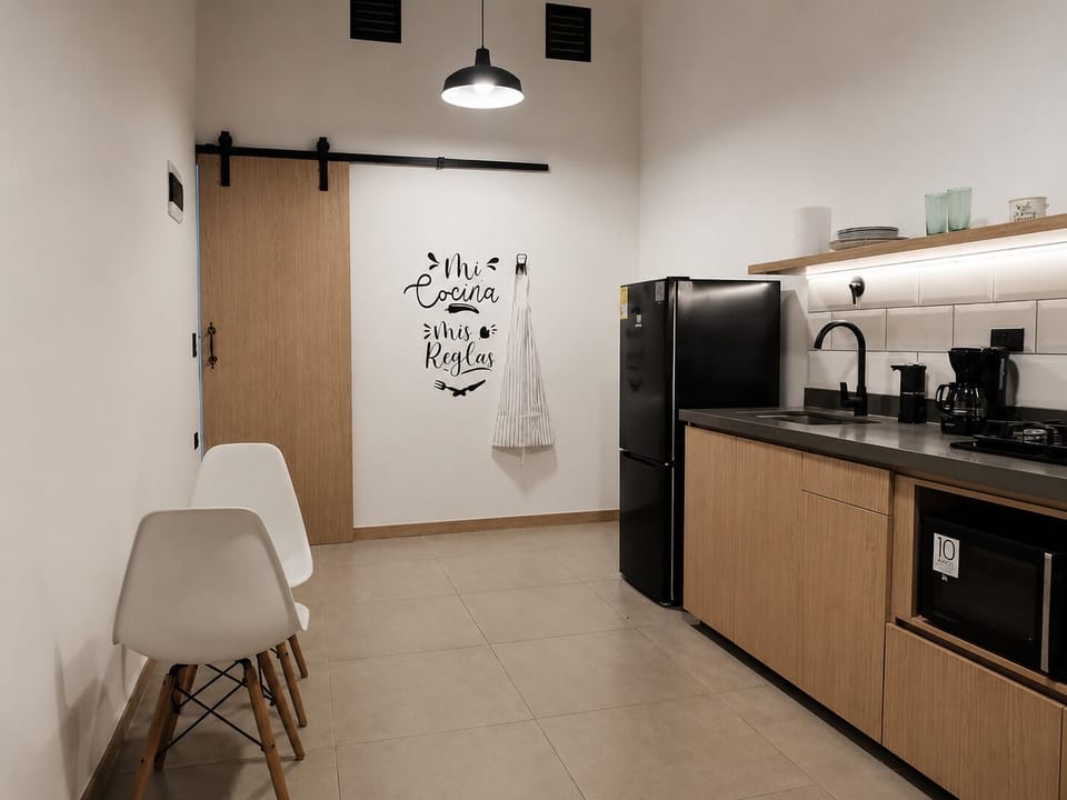 Superior Loft, 1 Double Bed, Kitchen | Private kitchen | Full-size fridge, microwave, cookware/dishes/utensils