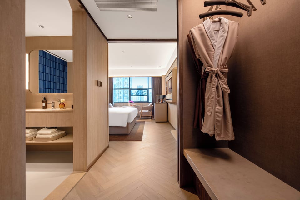 Luxury Double Room | Minibar (free items), desk, laptop workspace, blackout drapes