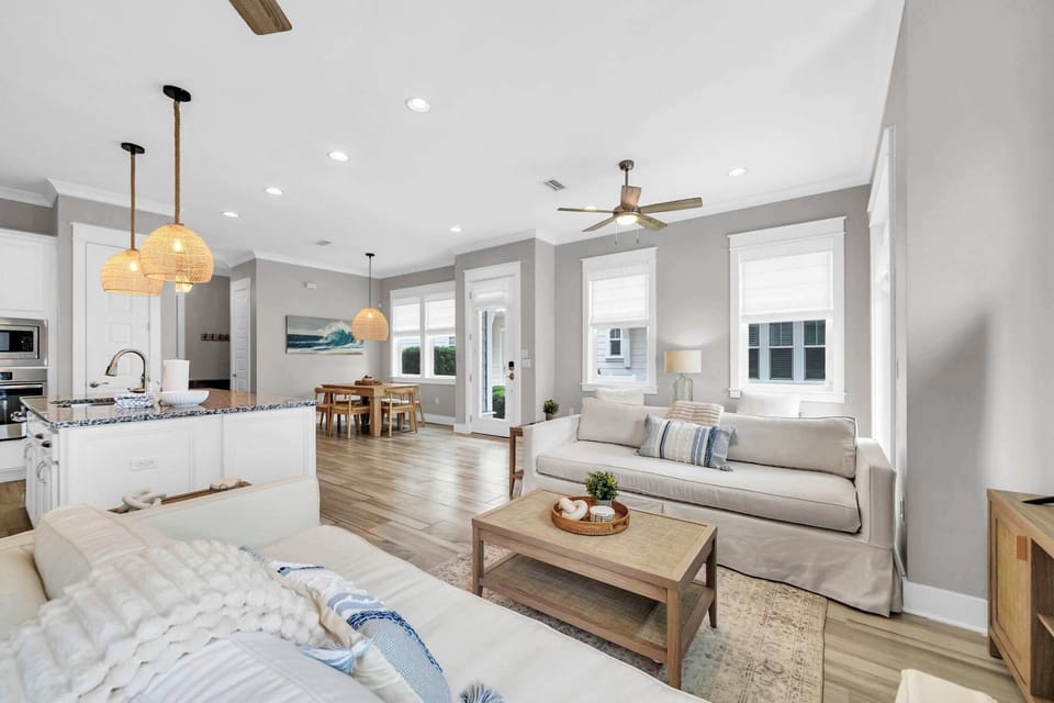 Open living and dining space
