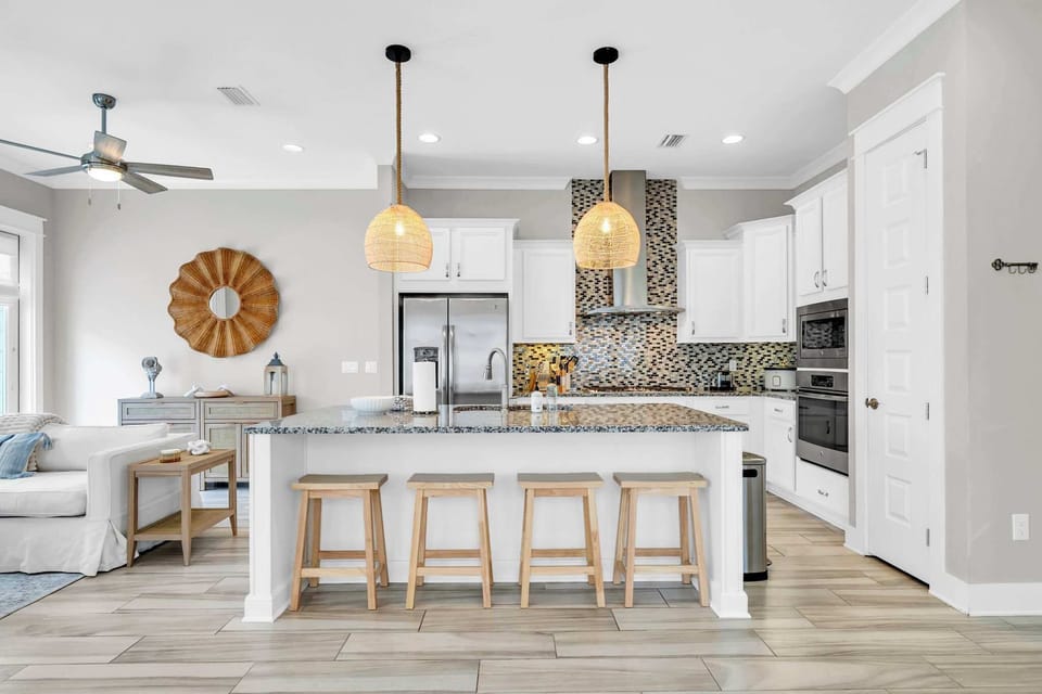 Fully stocked gourmet kitchen